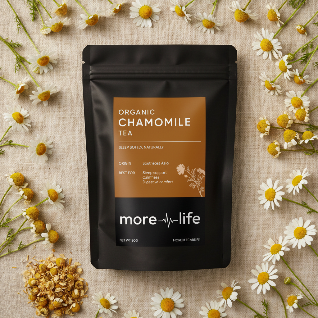 Chamomile Tea Hero Flat Lay